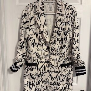 Joseph Ribkoff Black Script Print Jacket